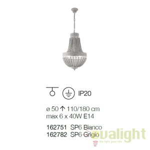 Candelabru design rustic MONET SP6 BIANCO 162751 - Img 2