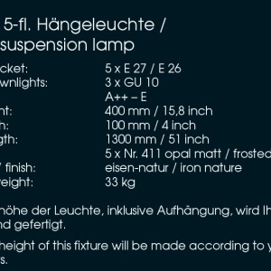 Candelabru din fier forjat cu 5 surse de lumina, design industrial HL 2547 173966 universul-luminii.ro