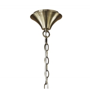 Candelabru elegant cu 6 brate Tiffany alama antique/ abajur soft bronz 219836 universul-luminii.ro