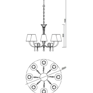 Candelabru elegant cu 8 brate Paola 130866 universul-luminii.ro