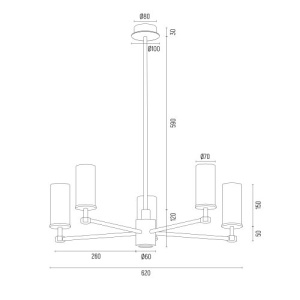 Candelabru elegant realizat din alama Hampton 5L 225846 universul-luminii.ro