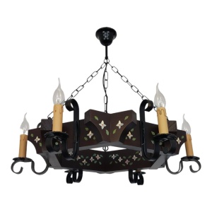 Candelabru fabricat manual din lemn pictat Queen 6L 175036 universul-luminii.ro