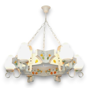 Candelabru fabricat manual din lemn pictat Queen 6L 201626 universul-luminii.ro