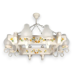Candelabru fabricat manual din lemn pictat Queen 8L 231676 universul-luminii.ro