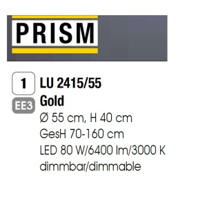 Candelabru, Lustra LED design LUX PRISM, 24K gold plated 94396 universul-luminii.ro