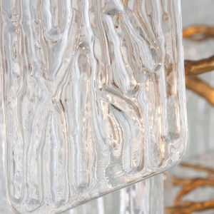 Candelabru LUX design deosebit PIEMONTE lucrat manual, cu 4 surse de lumina - Img 6