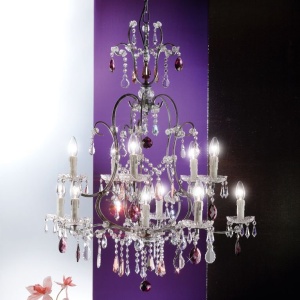 Candelabru LUX super elegant cristal cu 11 brate Verona antik-silber LU 2370/5+5+1 OR