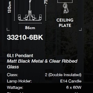 Candelabru modern design elegant Belle negru/clar - Img 4