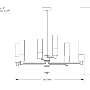 Candelabru modern realizat manual din alama Seti 6L 90156 universul-luminii.ro