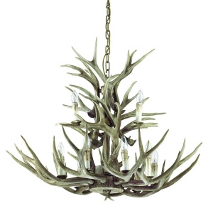Candelabru rustic cu brate in forma de coarne de cerb, fabricat manual, CHALET SP12 113975