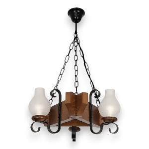 Candelabru rustic fabricat manual din lemn dim.40x40cm, 3 brate Queen WOOD-QU-SP3