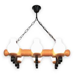 Candelabru rustic fabricat manual din lemn Rustic WOOD-RU-SP6 - Img 14