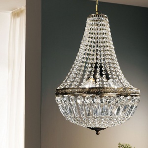 Candelabru stil clasic finisaj auriu antique Arila HL 6-1497/3 Antik/Kristall OR