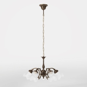 Candelabru stil clasic italian din alama si sticla Ricciolo - Img 2