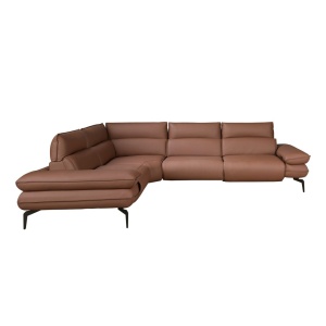 Coltar LUX design italian modular cu functia relax Cowhide Maro - Img 5