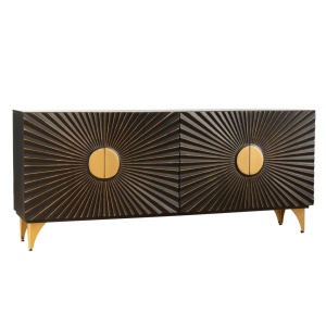 Comoda cu model 3D Solaris 177cm Mango negru/ auriu