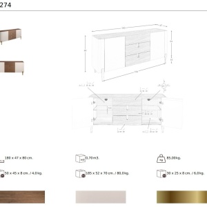 Comoda deosebita design LUX Walnut-Bej - Img 8