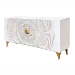 Comoda design vintage Golden Sunset 140cm alb - Img 2