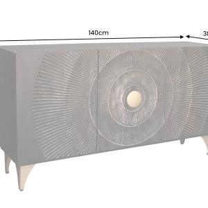 Comoda design vintage Golden Sunset 140cm - Img 3
