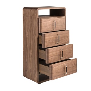 Comoda inalta design LUX cu sertare Walnut Veneer - Img 3
