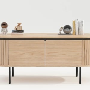 Comoda TV cu furnir de stejar ATELIER 120cm - Img 6