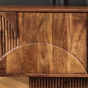 Comoda TV cu model optic 3D, Lemn mahon maro, ART DECO 200cm - Img 4