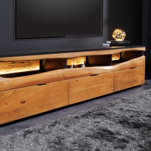 Comoda TV din lemn masiv GRAND ACACIA 180cm cu iluminat - Img 4