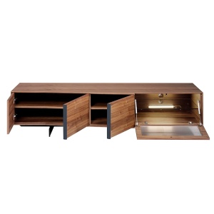 Comoda TV moderna cu design original si iluminat LED Wood - Img 4