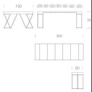 Consola extensibila design LUX Beverly 50-300x130cm - Img 4