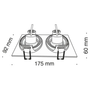 Corp incastrabil cu 2 spoturi directionabile Atom negru MY-DL024-2-02B 185736 universul-luminii.ro