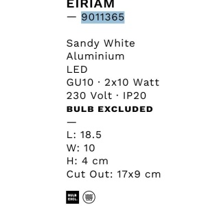 Corp incastrabil cu 2 spoturi directionabile EIRIAM, alb 155956 universul-luminii.ro