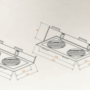 Corp incastrabil cu 2 spoturi directionabile tavan fals OLIMP G9 alb 104196 universul-luminii.ro