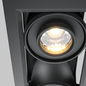 Corp incastrabil cu 2 spoturi LED directionabile Metal Modern negru 231296 universul-luminii.ro