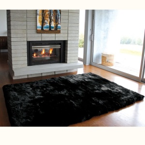 Covor din blana de oaie LW Noua Zeelanda, DesignRug 120x180cm DRL12x18-BK