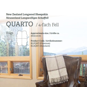 Covor din blana de oaie Noua Zeelanda, LW Quarto Standard 180x110cm, Ivory - Img 2