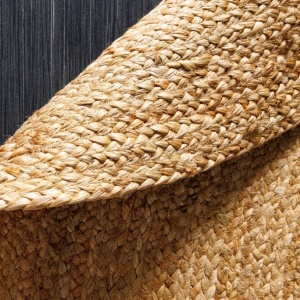 Covor oval din iuta, fabricat manual din fibra naturala, PURE NATURE 160x230cm - Img 3