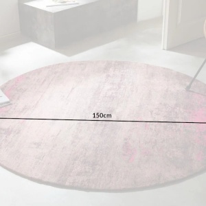 Covor rotund din bumbac Modern Art 150cm, roz bej - Img 3