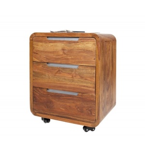 Dulap cu sertare si role, colturi rotunjite din lemn de trandafir Goa 60cm A-35896 VC