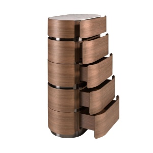 Dulapior 5 sertare furnir de nuc cu blat marmura portelanata Walnut - Img 4