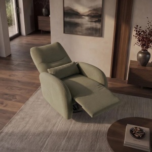 Fotoliu cinema PRIORITY verde, pivotant, functia electrica relax, port USB - Img 4