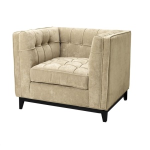 Fotoliu confortabil si elegant, tapiterie din catifea ALDGATE bej 110193 HZ