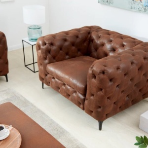 Fotoliu design Chesterfield, Microfibra, Maro Antic, MODERN BAROCK - Img 3