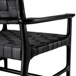 Fotoliu design LUX, Piele clasica neagra, Lemn, Tiberio - Img 5