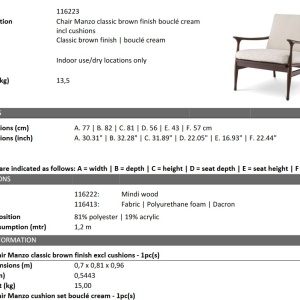 Fotoliu elegant design LUX Manzo maro / bouclé cream - Img 6