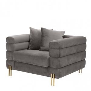 Fotoliu elegant design LUX York, catifea gri 114344 HZ