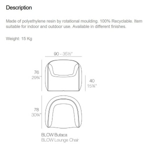 Fotoliu lounge design modern, exterior, interior, BLOW LOUNGE CHAIR 55014 Vondom - Img 3