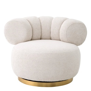 Fotoliu pivotant design elegant LUX Phedra, Lyssa off-white - Img 4
