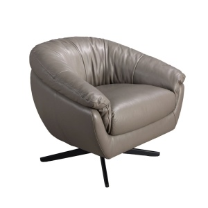 Fotoliu pivotant design LUX, Piele naturala, Cowhide gri