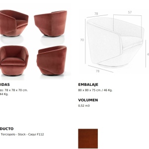 Fotoliu pivotant design modern Melvin AC 5041-KF-A1032 - Img 9