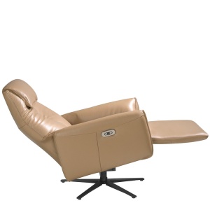 Fotoliu pivotant, functie relax si port USB, tapitat cu piele George - Img 5